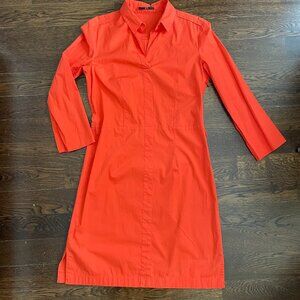 Hugo Boss Dashina3 Orange Cotton blend Shirt Dress-Size 6
